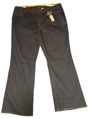 Eddie Bauer Womens Curvy Fit Bootcut Denim Jeans Size 24W Dark Wash Stretch NWT